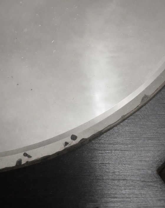 Image 1 of Authentic Amsterdam School Art Deco Mirror Set – Oak & Brass – 1920s