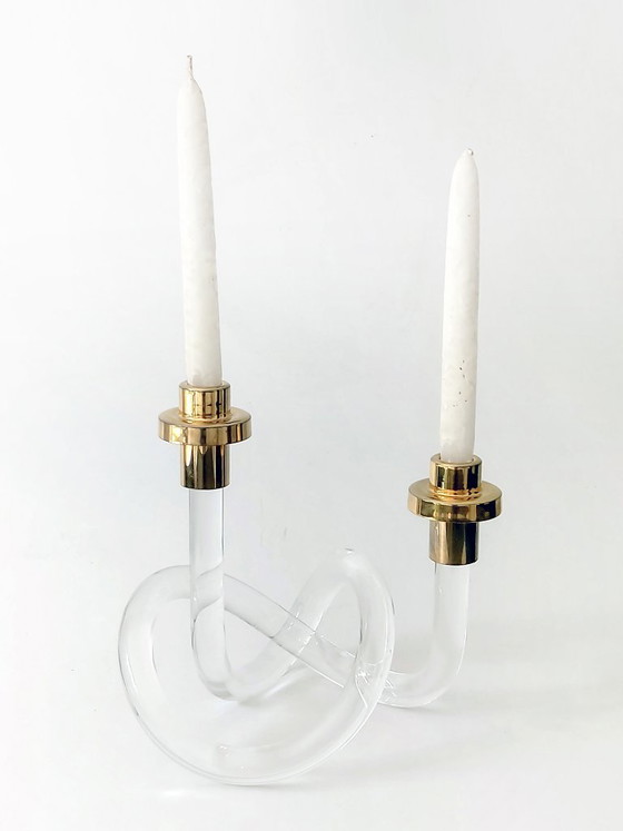 Candlestick Set & Clock Dorothy C. Thorpe – Elaine Bscheider voor Dorothy C. Thorpe, Candle holders, Brass (photo 12 of 18)