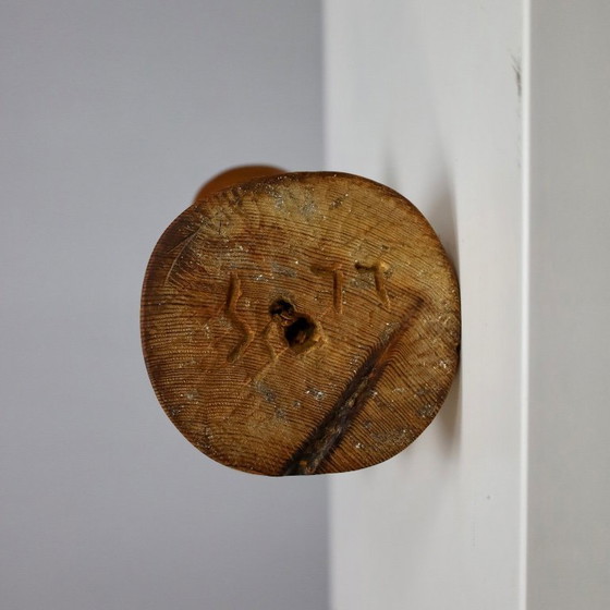 Image 1 of Hand-Carved Organic Sculpture in Solid Pinewood, 1977