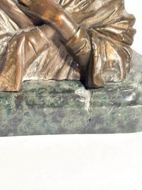 1950s Bronze Madonna Sculpture with Marble Base (photo 5 of 6)