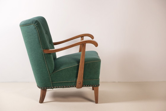 Image 1 of Dänischer Loungesessel im Stil von Fritz Hansen, 1930er Jahre Dänemark
