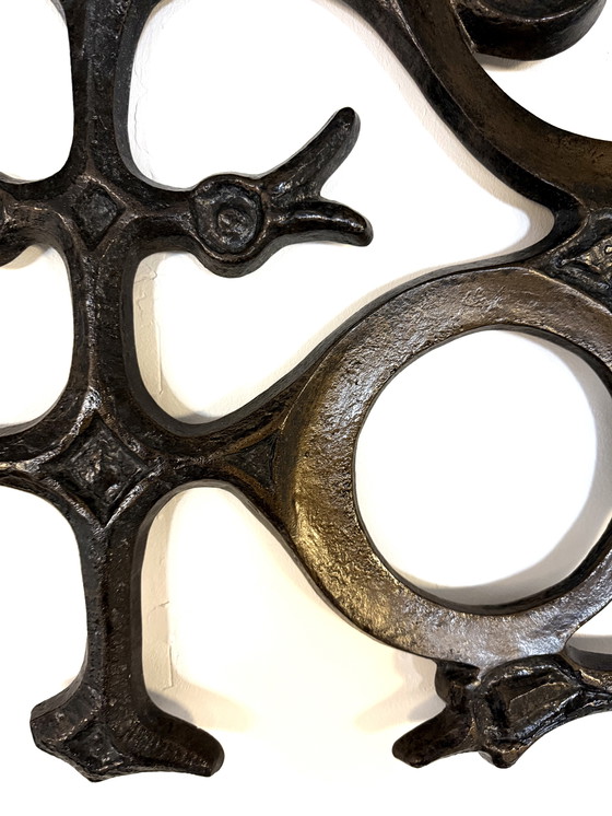 Image 1 of Vintage XL Brutalistisch wandsculptuur ‘70