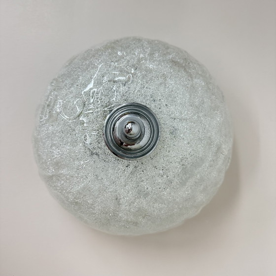 Image 1 of Vintage matglazen plafondlamp , jaren 1970