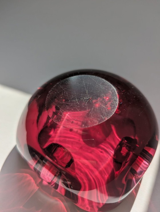 Image 1 of  Vintage asbak/zak asbak - Sommerso Murano violet/bordeaux glas - toegeschreven aan Flavio Poli voor Seguso - Italië - Jaren