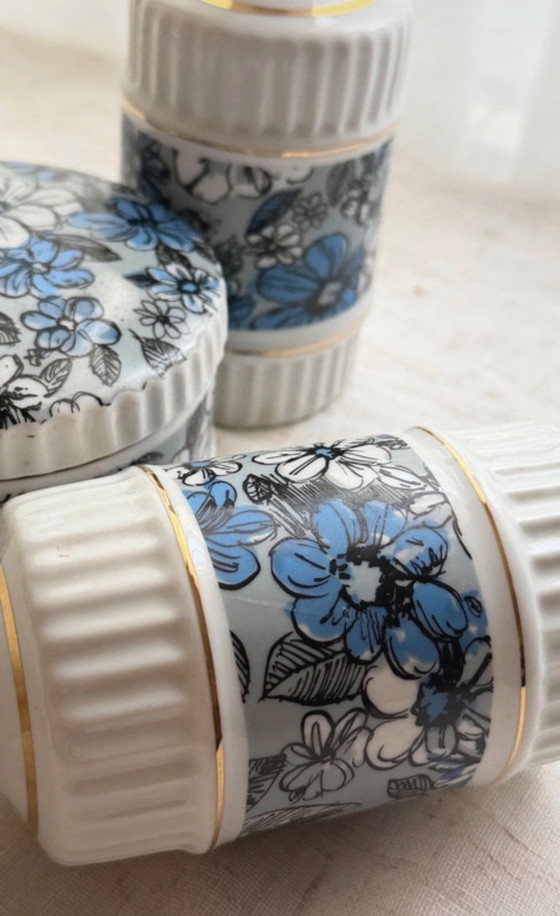 Image 1 of Floral ceramic vanity set, 1970s