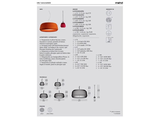 Image 1 of Modoluce Loto Pendelleuchte – 1 m Durchmesser – Perlgrau