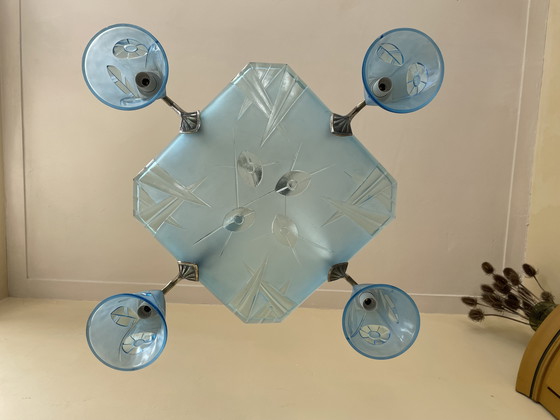 Image 1 of Lampe pendante Art Deco 1930 Degué French
