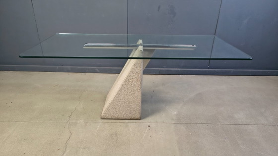 Image 1 of Concrete dining table by Giovanni Offredi for Saporiti 1970s