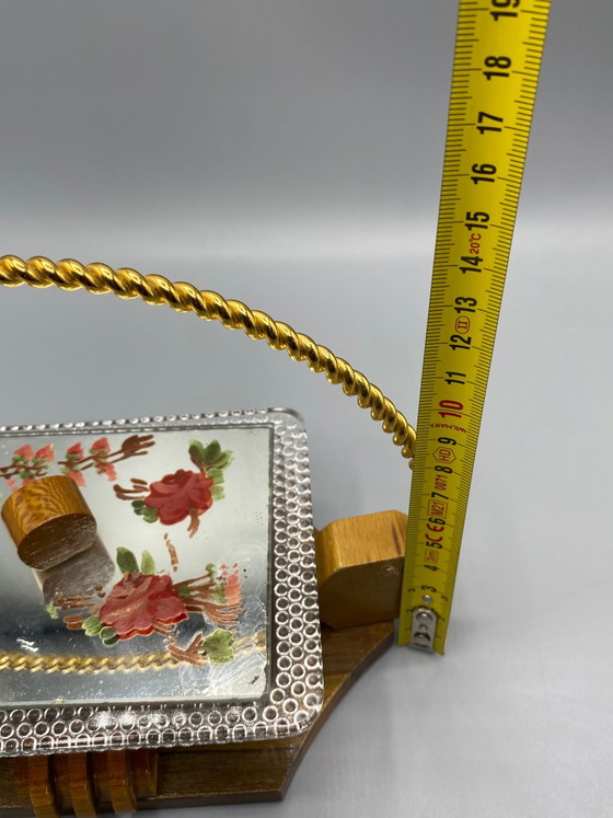 Art Deco Cookie Box in Glass, Wood, and Painted Mirror – Circa – Glass & Decanter (photo 7 of 8)