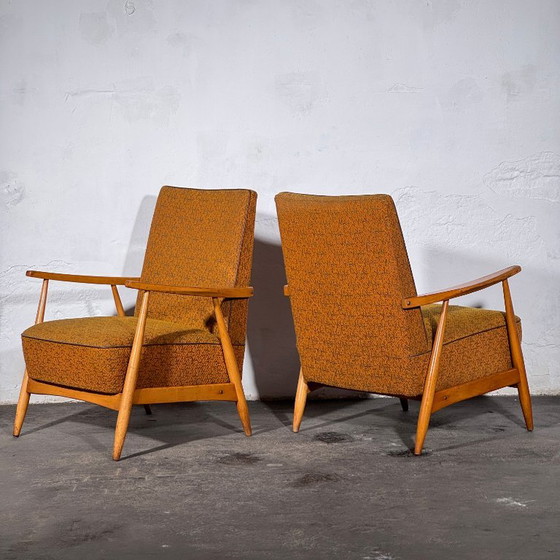 Een paar Hongaarse fauteuils, jaren 60 – Textile (photo 7 of 11)