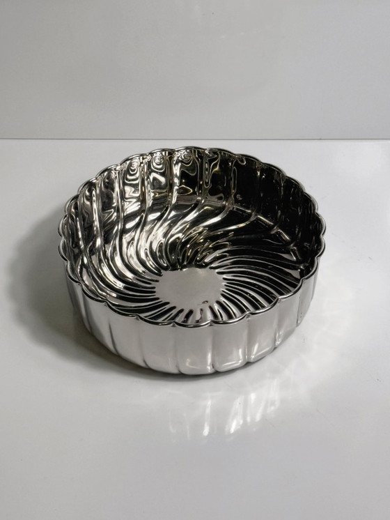 Image 1 of Silver-plated bowl, Italy, round spiral, 80s, Argento silver bowl, vintage