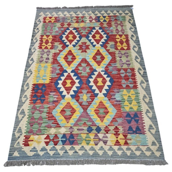 Antieke Maimana Afghaanse kilim – Handgesponnen wol – Dubbelzijdig – 186 x 128 cm – Vloerkleden en tapijten (photo 3 of 5)