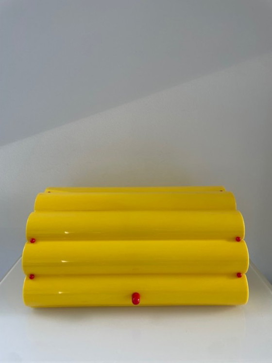 Image 1 of Vintage Memphis bread box Daisy Italian design