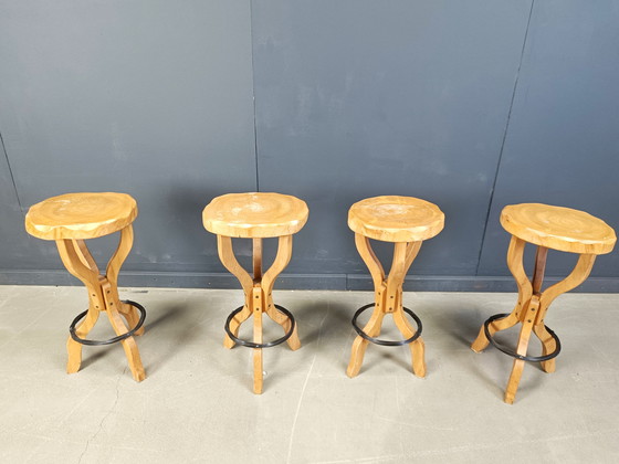 Image 1 of Mid century brutalist bar stools, 1960s - set of 4