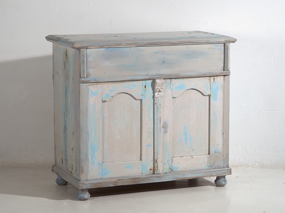 Antique blue patina shop counter (c.1940) #81 – Display cabinets (photo 28 of 40)
