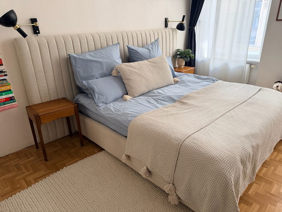 Letto designer NV Gallery | Crema | 180x200cm, Letti, Tessile, Legno (foto 10 di 14)