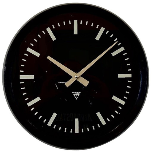 Industrial Bakelite Factory Wall Clock from Pragotron, 1970s