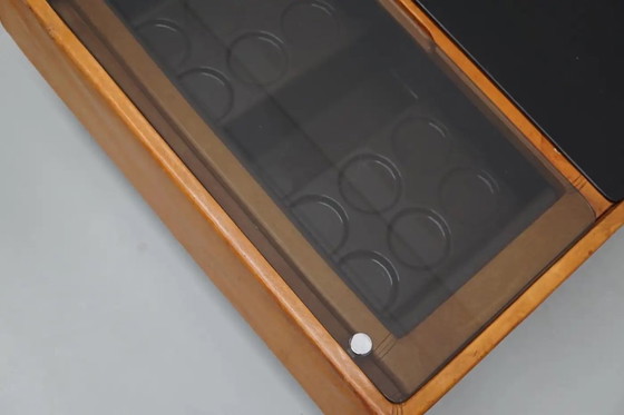 Image 1 of Tavolino da caffè/bar vintage in pelle color cognac di De Sede, anni '60/'70