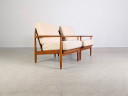 Originele set van 2 fauteuils uit het midden van de vorige eeuw, teakhouten relaxfauteuil, vintage 1960.