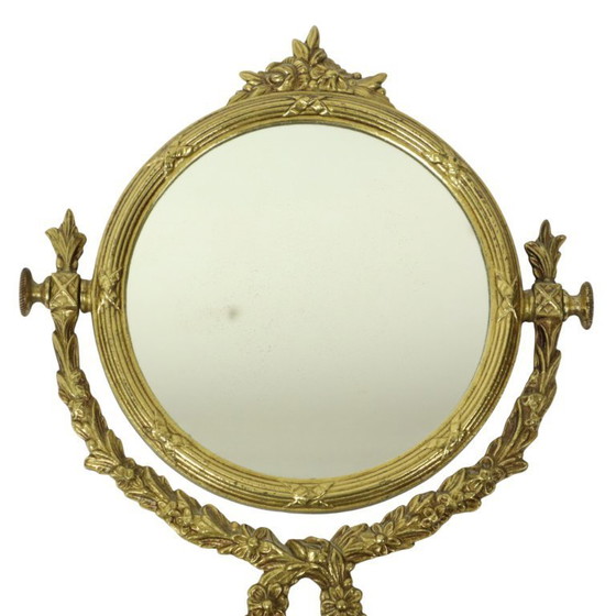 Image 1 of Classic Brass Table Mirror