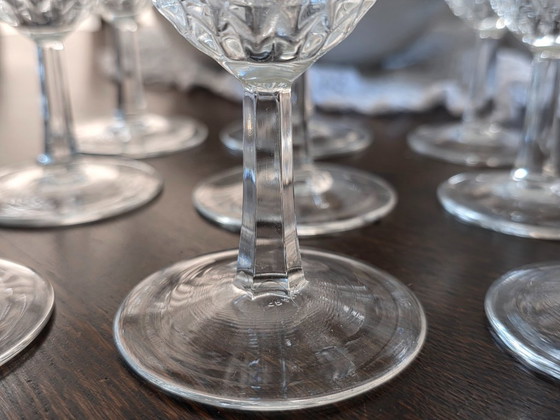 Image 1 of 18-piece set of original crystal glasses from the renowned French quality brand Cristal d'Arques, model Longchamp.