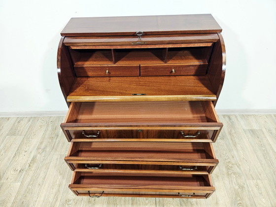 Bureau secrétaire à cylindre en noyer, années 1970 – Bureaux (photo 13 of 20)