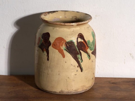 Antike volkstümliche glasierte Keramikvase – Mitteleuropa, ca. 1930 – Vasen, Rustic (photo 36 of 40)