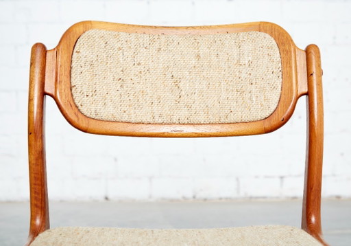 Sedie da pranzo in teak Mid-Century di Johannes Andersen per Uldum, set di 6 – eetkamerstoelen, Wool (photo 2 of 17)