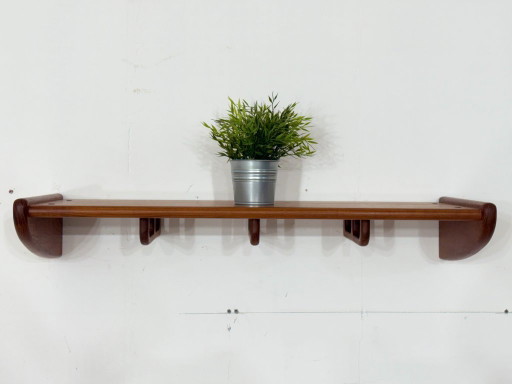 Porte-manteau/penderie mural en teck – Design Mid-Century