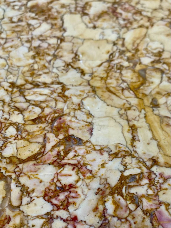 Image 1 of Louis XV style chest of drawers in marquetry and veined marble