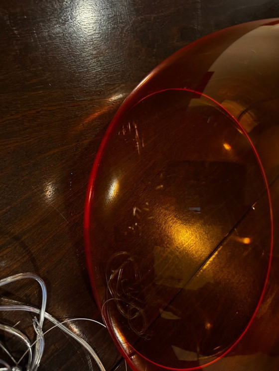 Image 1 of Juego de 7 lámparas colgantes Kartell FL/Y – naranja transparente – clásicos del diseño en perfecto estado