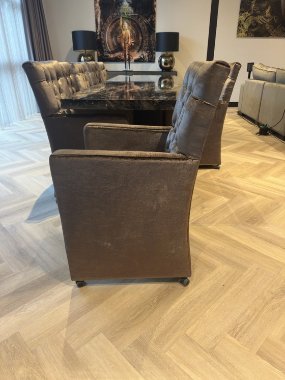 Set da pranzo di lusso Driehoek Meubelen: XL
Tavolo + 10 sedie capitonné, Legno, Marrone (foto 15 di 15)