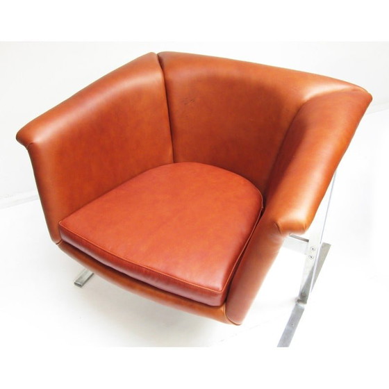 Image 1 of Pair of vintage cognac leather armchairs by Geoffrey Harcourt for Artifort, 1963