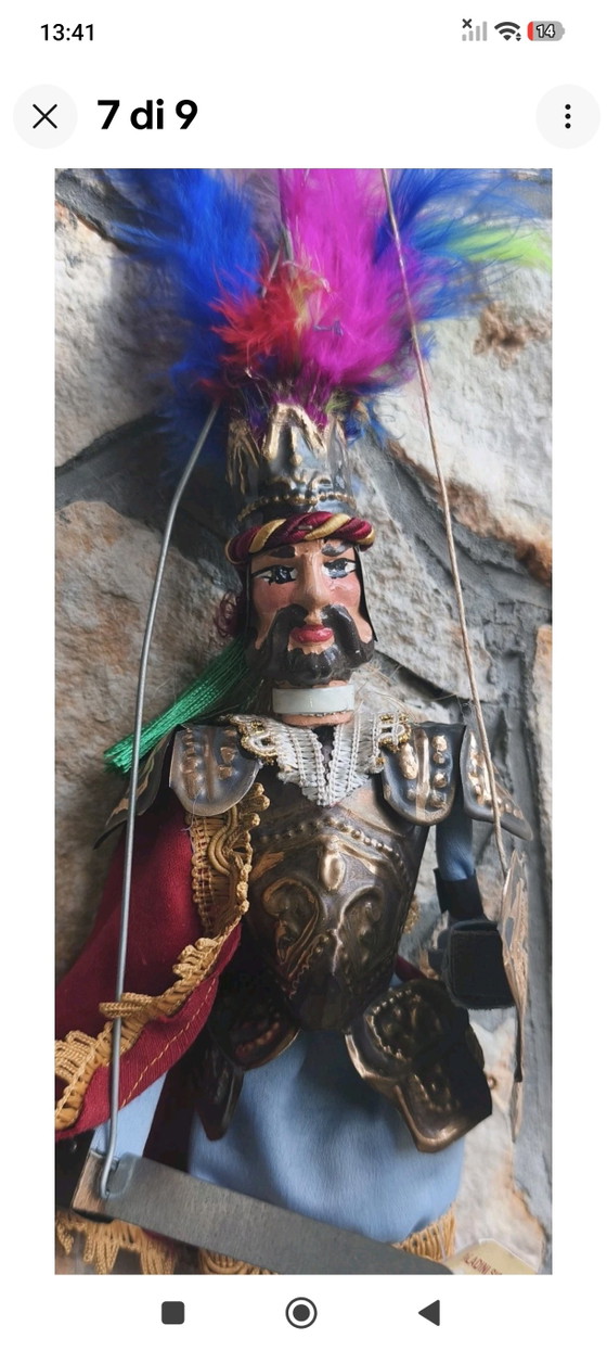 Vintage Sicilian Pupo 35cm Charlemagne – Decorative Objects, Metal, Textile (photo 7 of 9)