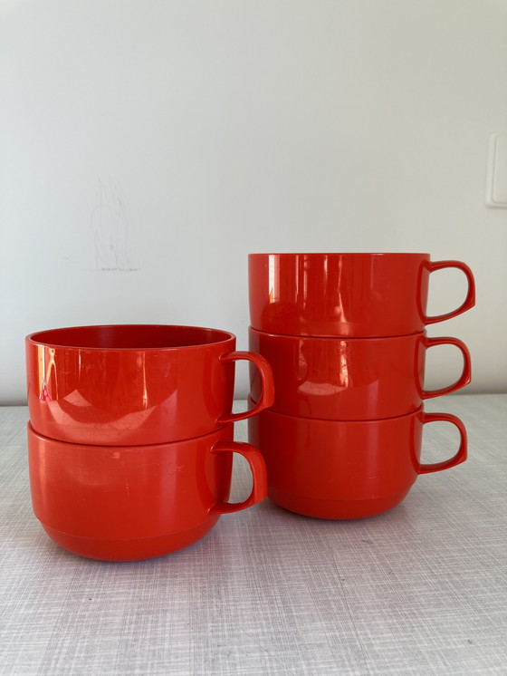 Image 1 of Set of 5 Mepal soup bowls and matching plates