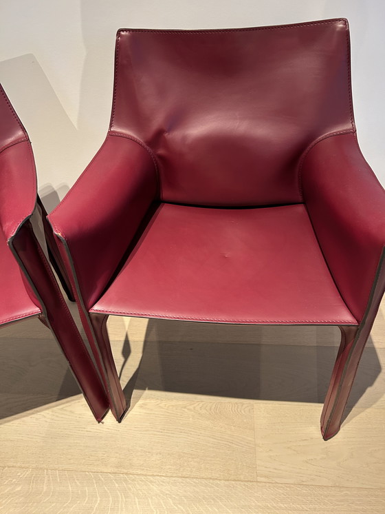 Image 1 of 4x Cassina stoelen bordeaux