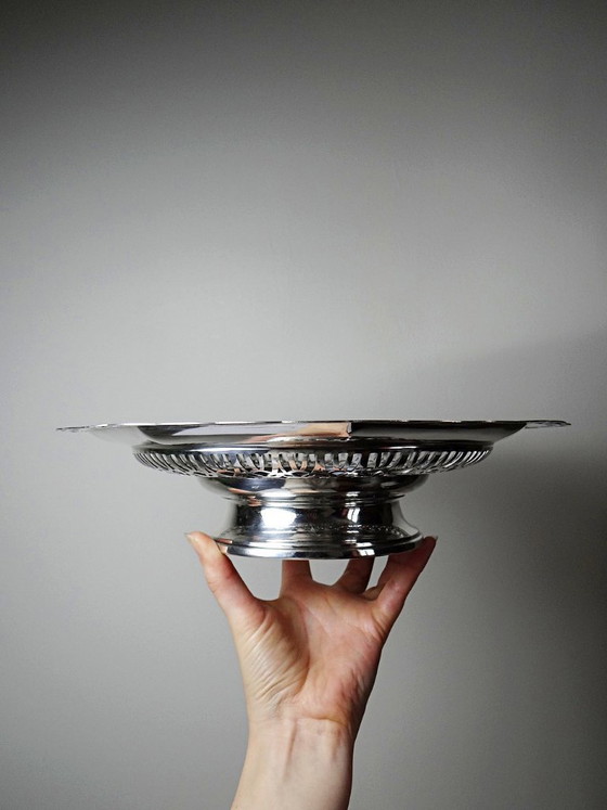 Image 1 of Large openwork bowl on a silver-plated metal stand, made by Dechamps Frères silversmiths