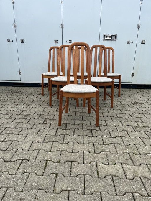 6x chaises de salle à manger vintage danoises en teck massif 1970