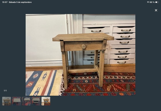 Antique Wooden Side Table (photo 4 of 5)