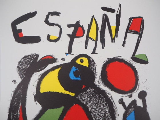 Joan Miró: Copa del Mundo, Surrealist Figure, Original Signed Lithograph – Posters, Paper (photo 6 of 9)
