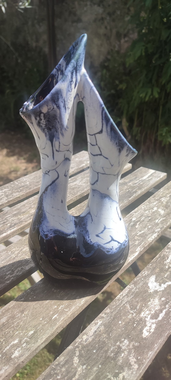 Image 1 of Sculptural ceramic vase Alpho (Alphonse Mouton) 24 cm