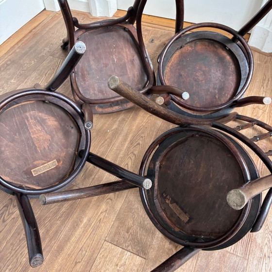 Set van 4 mix-match Thonet stijl stoelen – Eetkamerstoelen, Hout (photo 2 of 18)