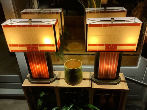 set = 2 x lampada da scrivania Art Déco - Mosaico