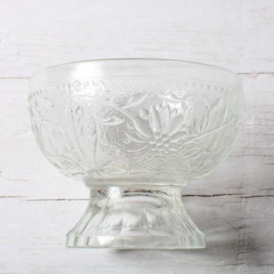 Image 1 of Set of 4 Mid-Century Pressed Glass Dessert Bowls Cibulak by Pavel Panek / 1977