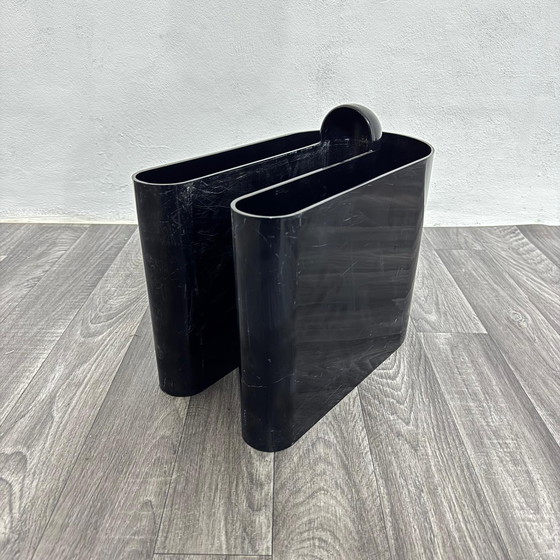 Image 1 of Bilumen Magazine Rack Black/White Rodolfo Bonetto Design 1960's