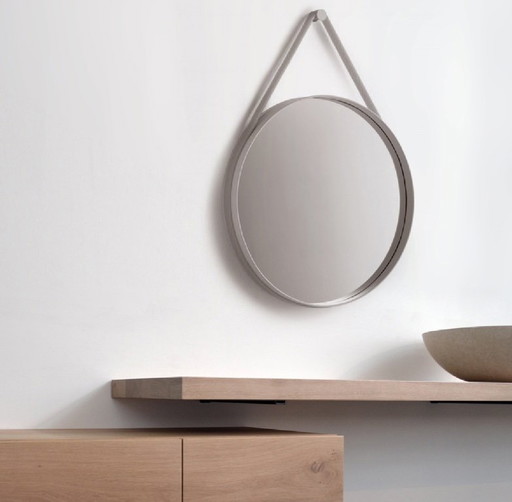 Hay Strap Mirror Large 70cm | Light Grey 