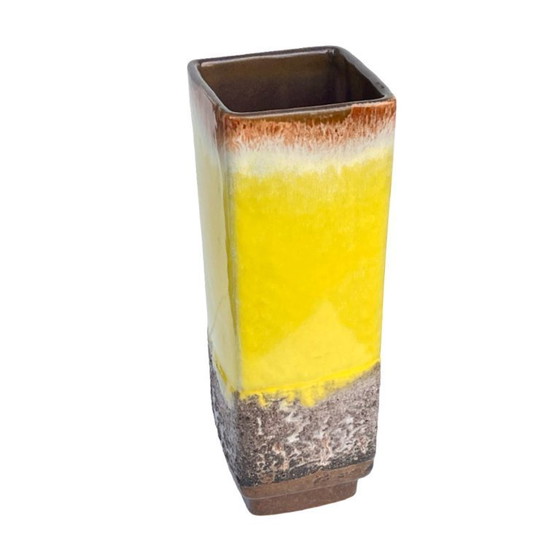 Image 1 of Vaso Strehla 1224/24 – Germania, anni '70, lava grassa, smalto giallo