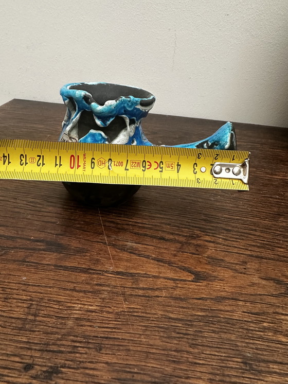 Image 1 of Vintage decoratieve kan - Keramiek Émaux des Glaciers Atelier du Cyclope Annecy