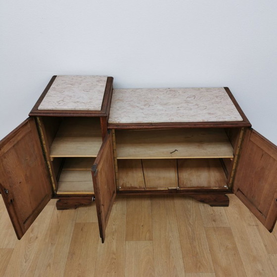 Image 1 of Antique TV cabinet television cabinet sideboard wall cabinet with marble top