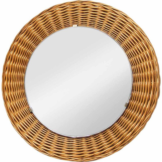 Image 1 of Mid century rattan mirror by Jan Kalous for Úluv, Czechoslovakia 1960s